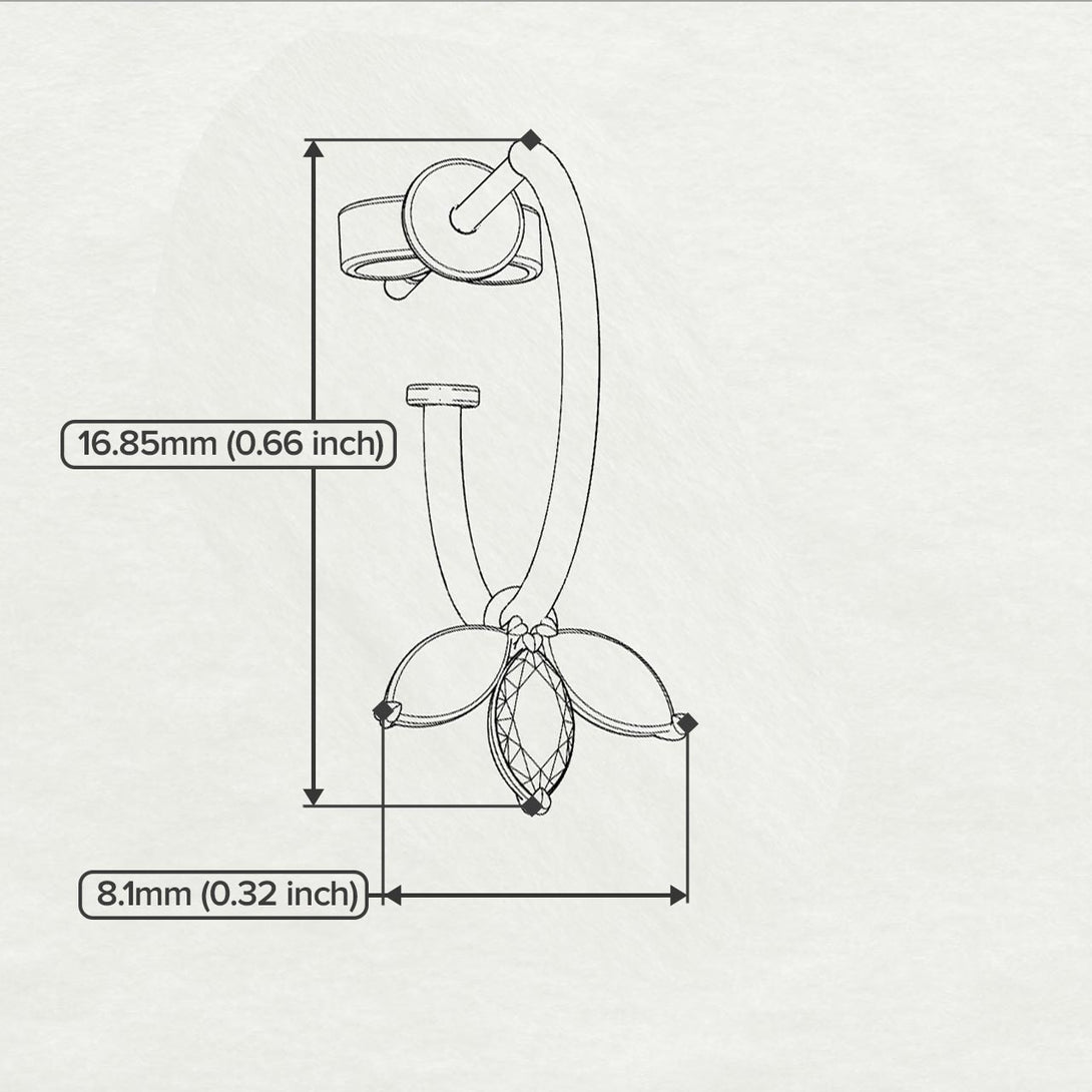 Leaves Black Diamond Earrings - Anika No. 8